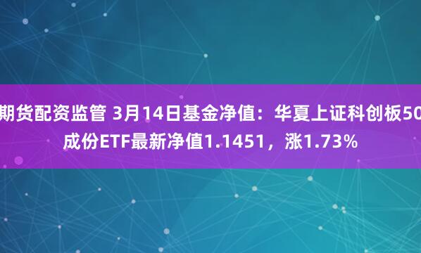 期货配资监管 3月14日基金净值：华夏上证科创板50成份ETF最新净值1.1451，涨1.73%